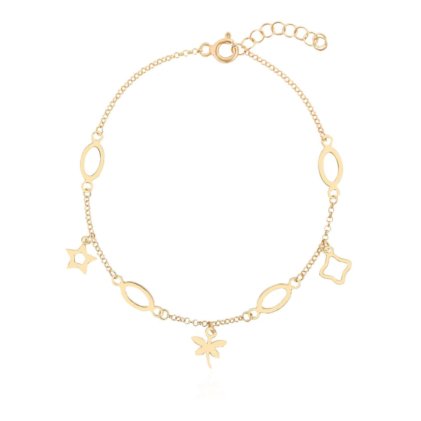 Stern, Schmetterling Armband 14k Gold ~ 0,85gr