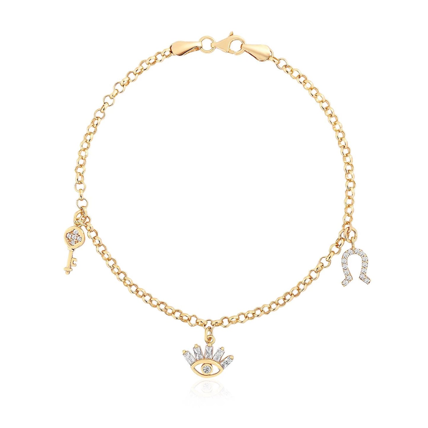 Figurenarmband mit Auge Armband 14K Gold ~ 4,59gr