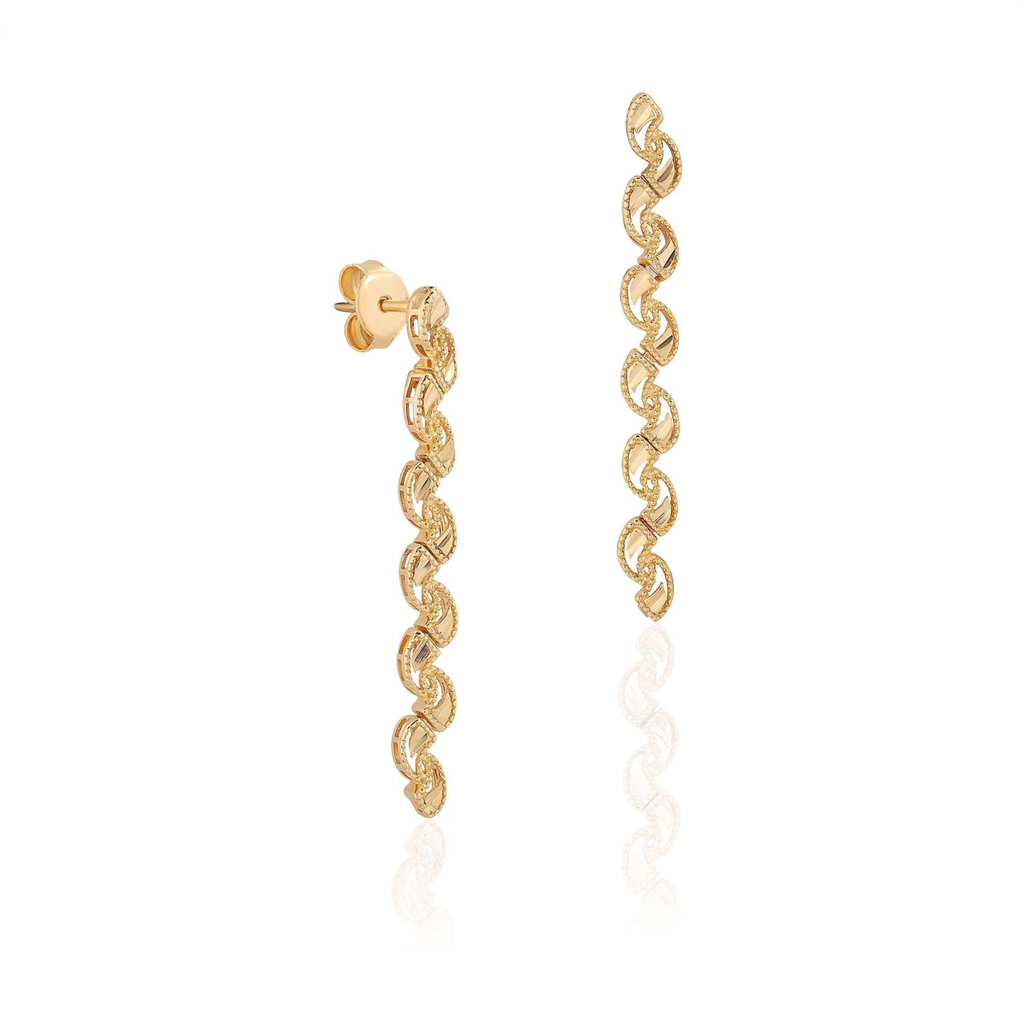 Hänger Ohrringe / Ohrstecker Paar 14k Gold ~ 1,06gr