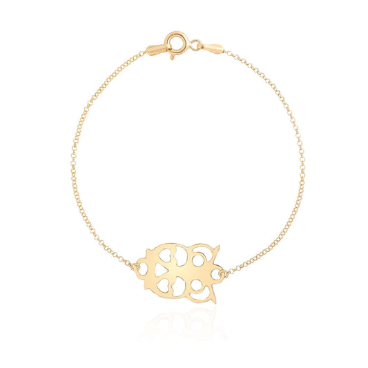 Eule Anhänger Armband 14k Gold ~ 1,29gr