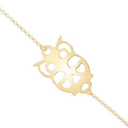 Eule Anhänger Armband 14k Gold ~ 1,29gr