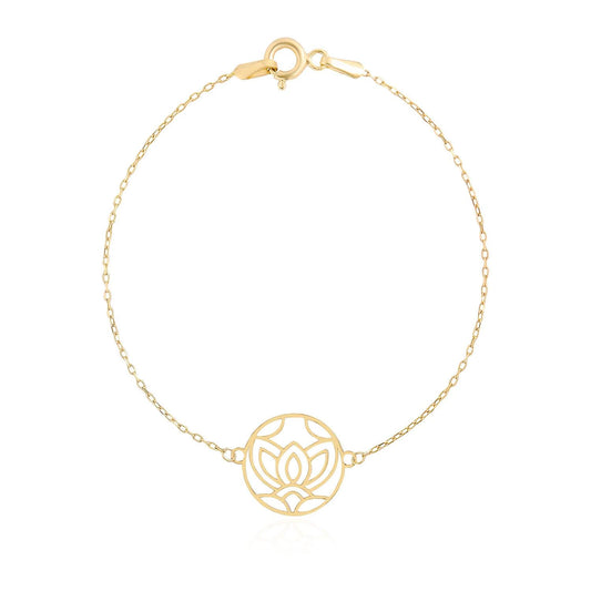 Blumen Anhänger Armband 14k Gold ~ 0,89gr
