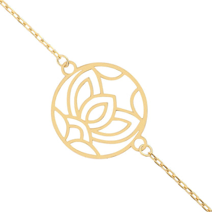 Flower Pendant Bracelet 14k Gold ~ 0.89gr