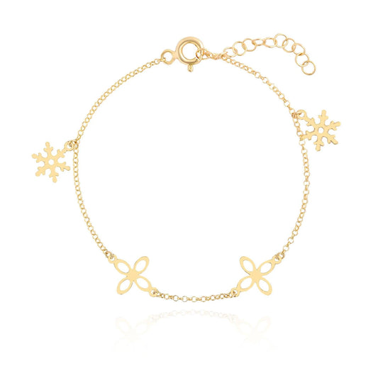 Schneeflocke Armband 14k Gold ~ 1,13gr
