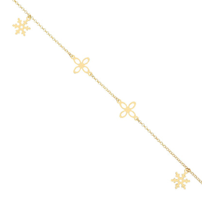 Schneeflocke Armband 14k Gold ~ 1,13gr