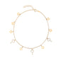 Key and Flower Figure Anklet / Bracelet 14k Gold ~ 2.36gr