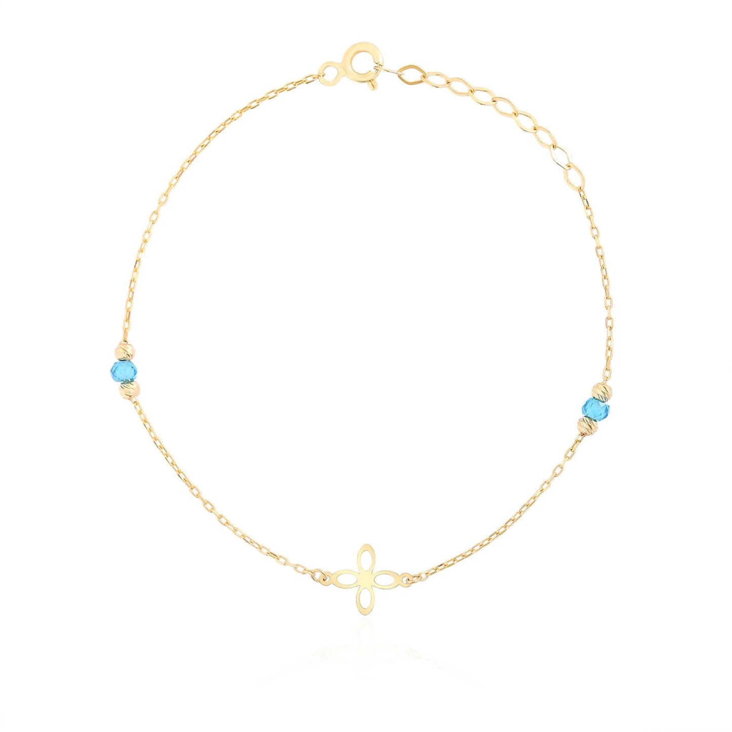 Turquoise Stone Bracelet 14k Gold ~ 1.05gr