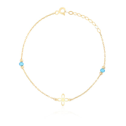 Turquoise Stone Bracelet 14k Gold ~ 1.05gr