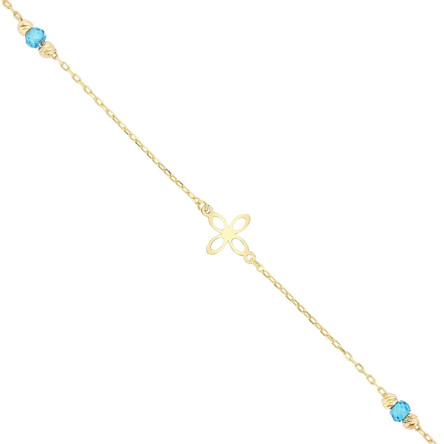 Turquoise Stone Bracelet 14k Gold ~ 1.05gr