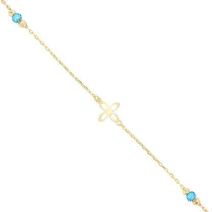 Turquoise Stone Bracelet 14k Gold ~ 1.05gr
