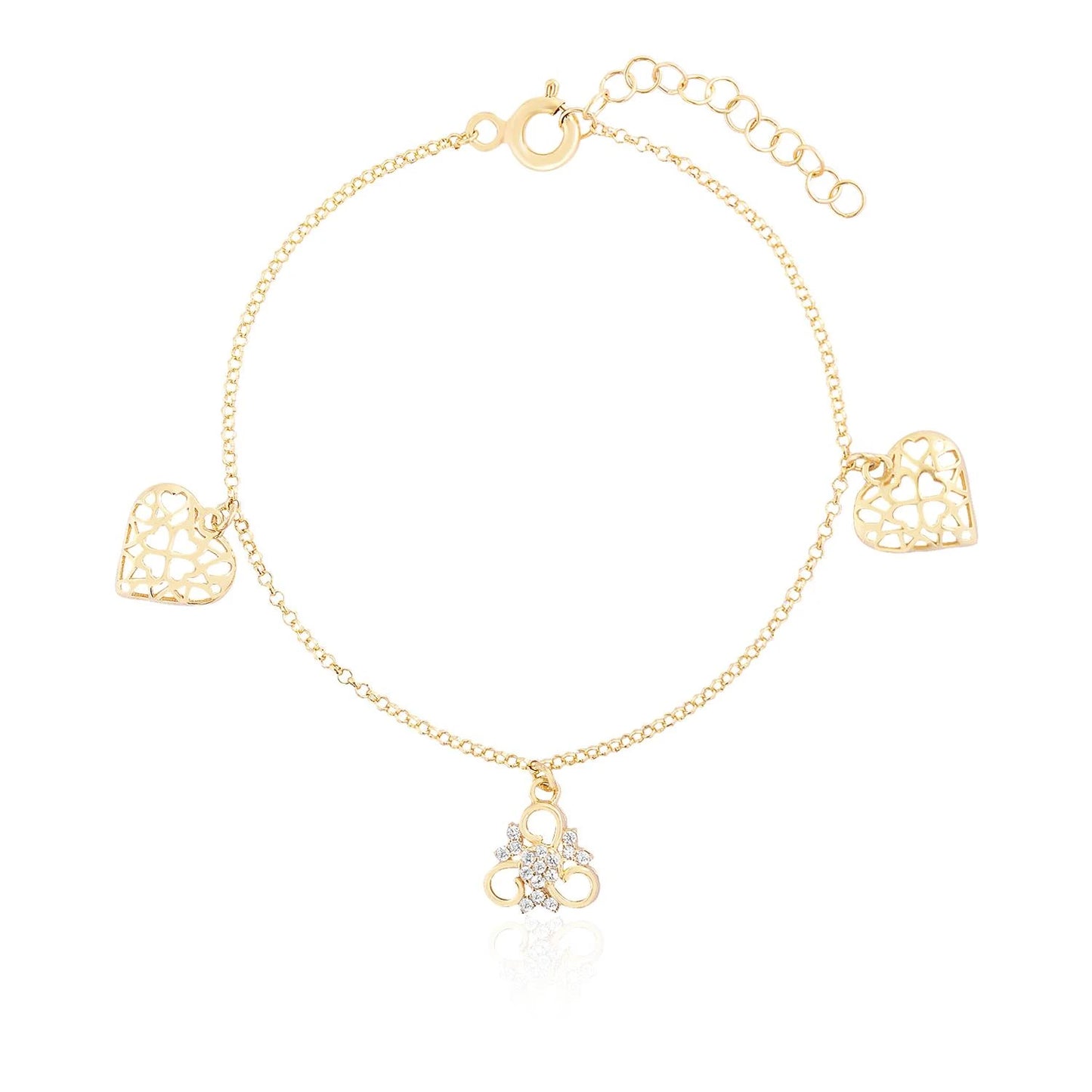 Heart Bracelet 14k Gold ~ 2.05gr