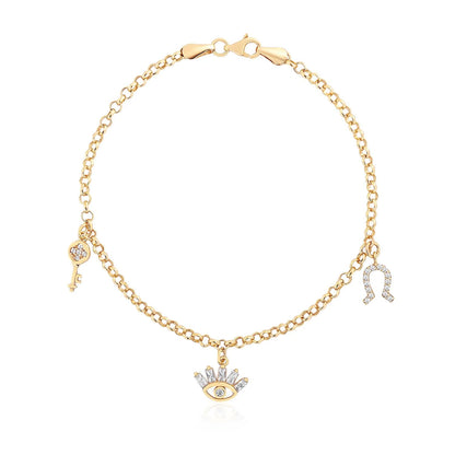 Figurenarmband mit Auge Armband 14K Gold ~ 4,59gr