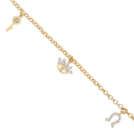 Figurenarmband mit Auge Armband 14K Gold ~ 4,59gr