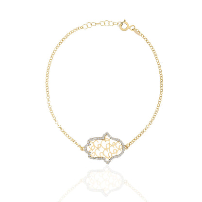 Hand of Hamsa Armband 14K Gold ~ 3,25gr