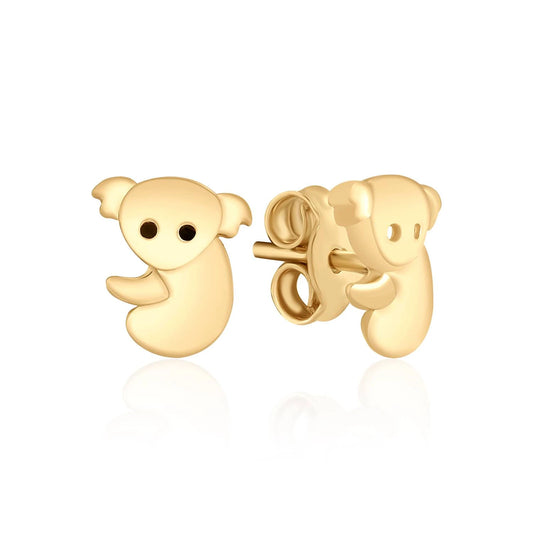 Koala Ohrringe / Ohrstecker Paar 14k Gold ~ 0,85gr