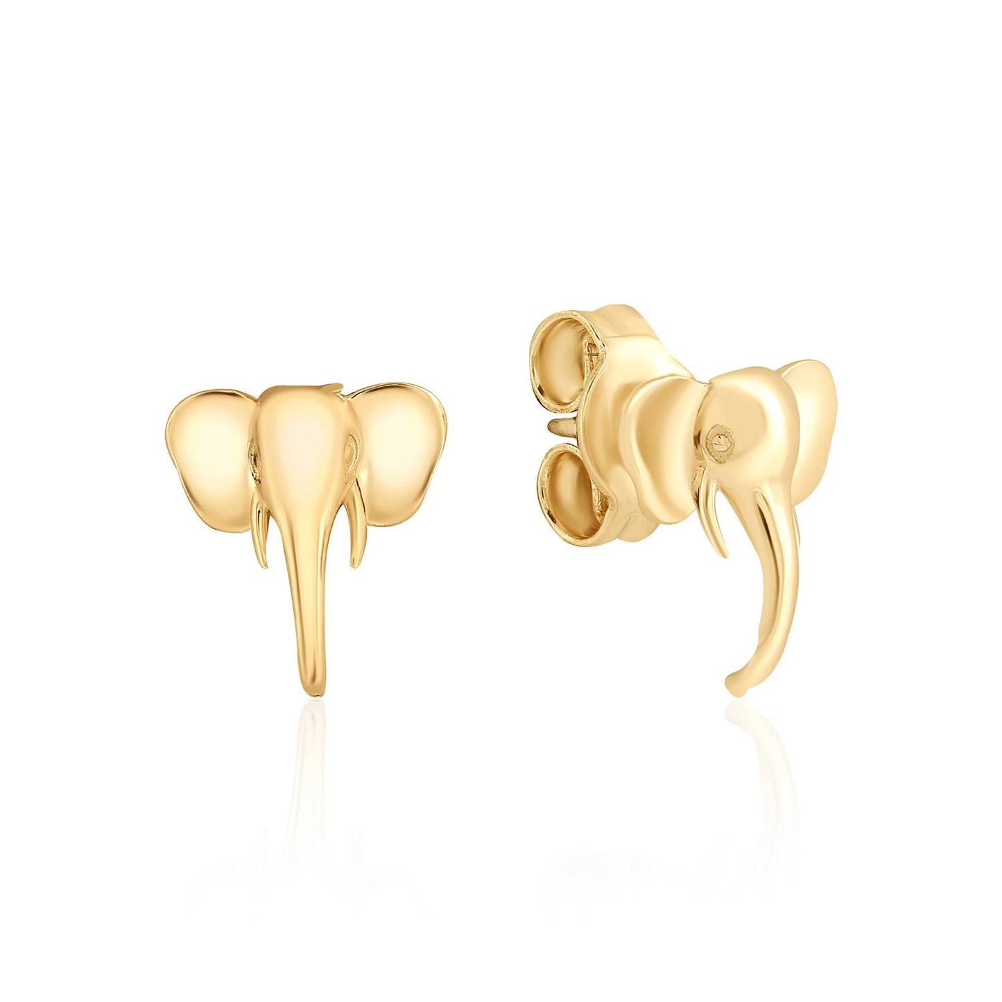 Elefant Ohrringe / Ohrstecker Paar 14k Gold ~ 0,69gr
