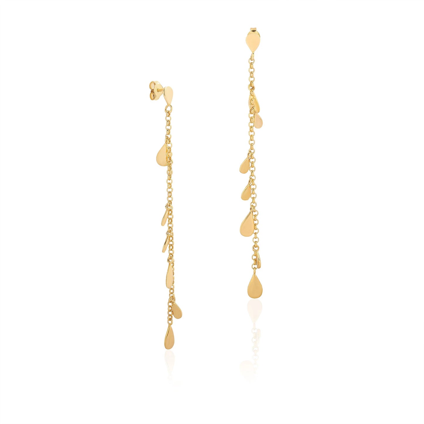 Teardrop Dangle Earrings / Stud Pair 14k Gold ~ 1.41g