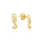 Seahorse Earrings / Stud Pair 14k Gold ~ 0.88gr
