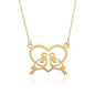 Vogel und Herz Halskette 14k Gold ~ 1,94g