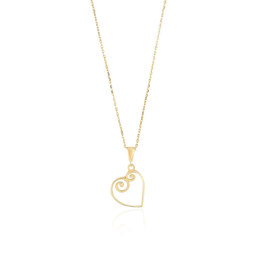 Herz Halskette 14k Gold ~ 1,66g