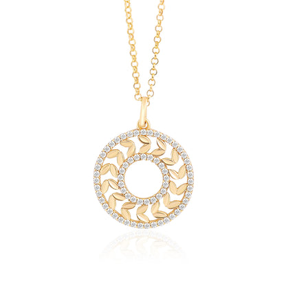 Kranz mit Steinbesatz Halskette 14k Gold ~ 3,3g