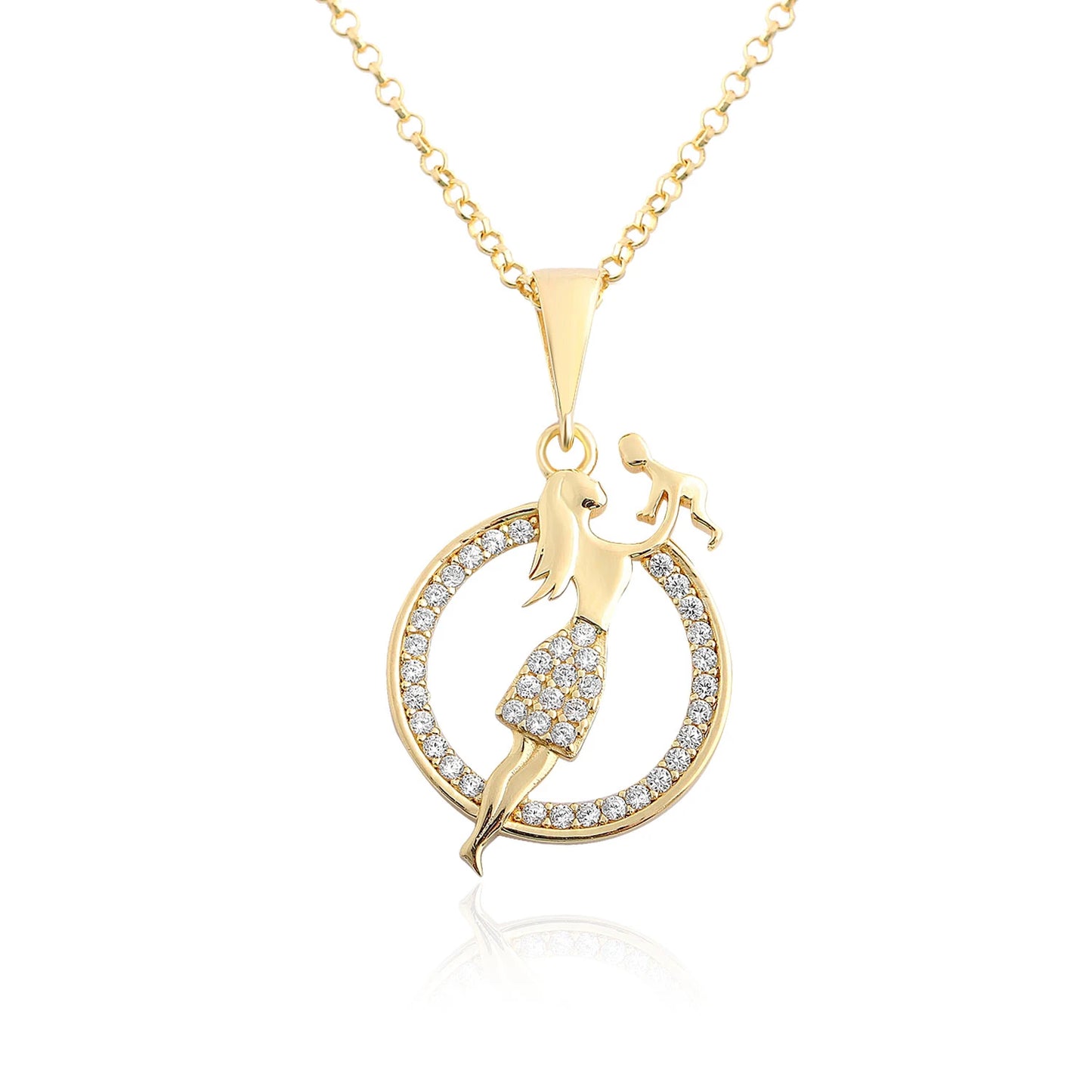 Mutter Kind Halskette 14k Gold ~ 3,33g