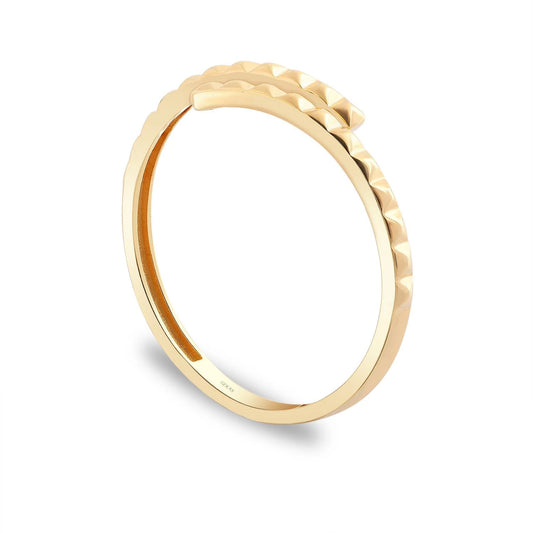 Steinloser Pyramiden Ring 14k Gold ~ 1,35gr