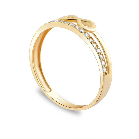 Unendlichkeit mit Steinen Ring 14k Gold ~ 1,21 gr