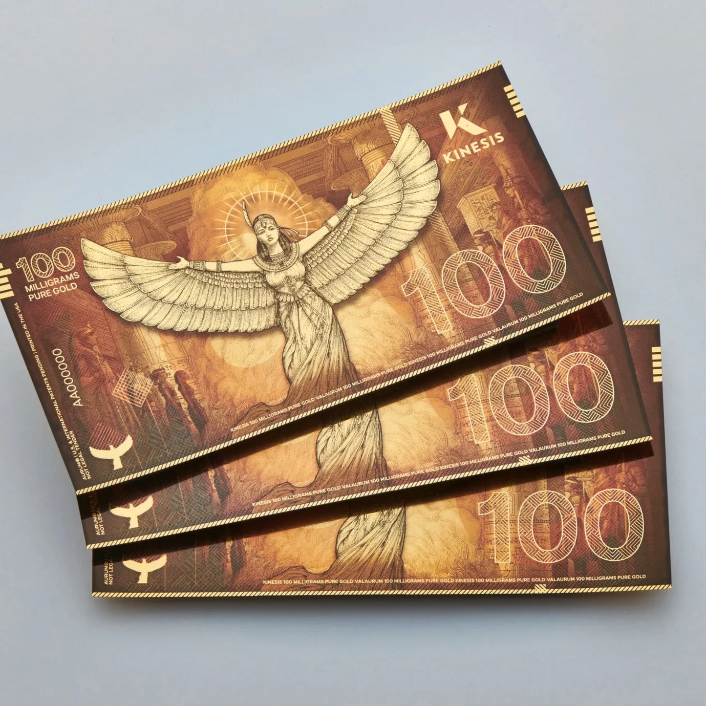 100mg Kinesis Ma´at Goldschein Goldbarren**