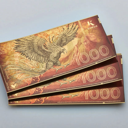 1000mg Kinesis Phoenix Goldschein Goldbarren**