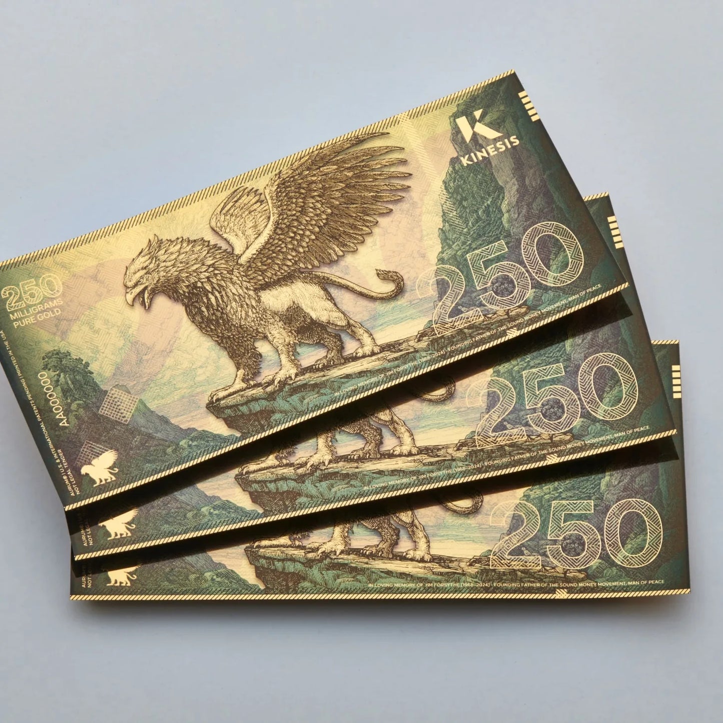 250mg Kinesis Griffin Gold Note Gold Bar**