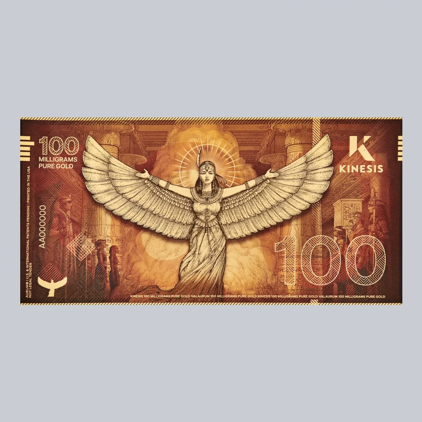 100mg Kinesis Ma´at Goldschein Goldbarren**