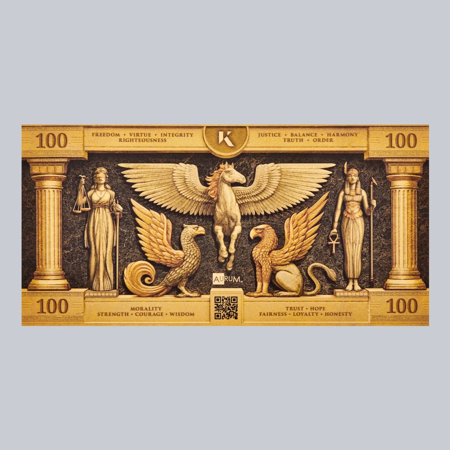 100mg Kinesis Ma´at Goldschein Goldbarren**